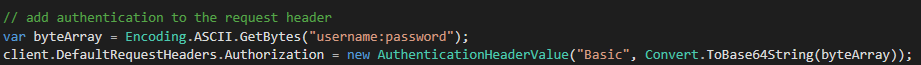 add authentication to header