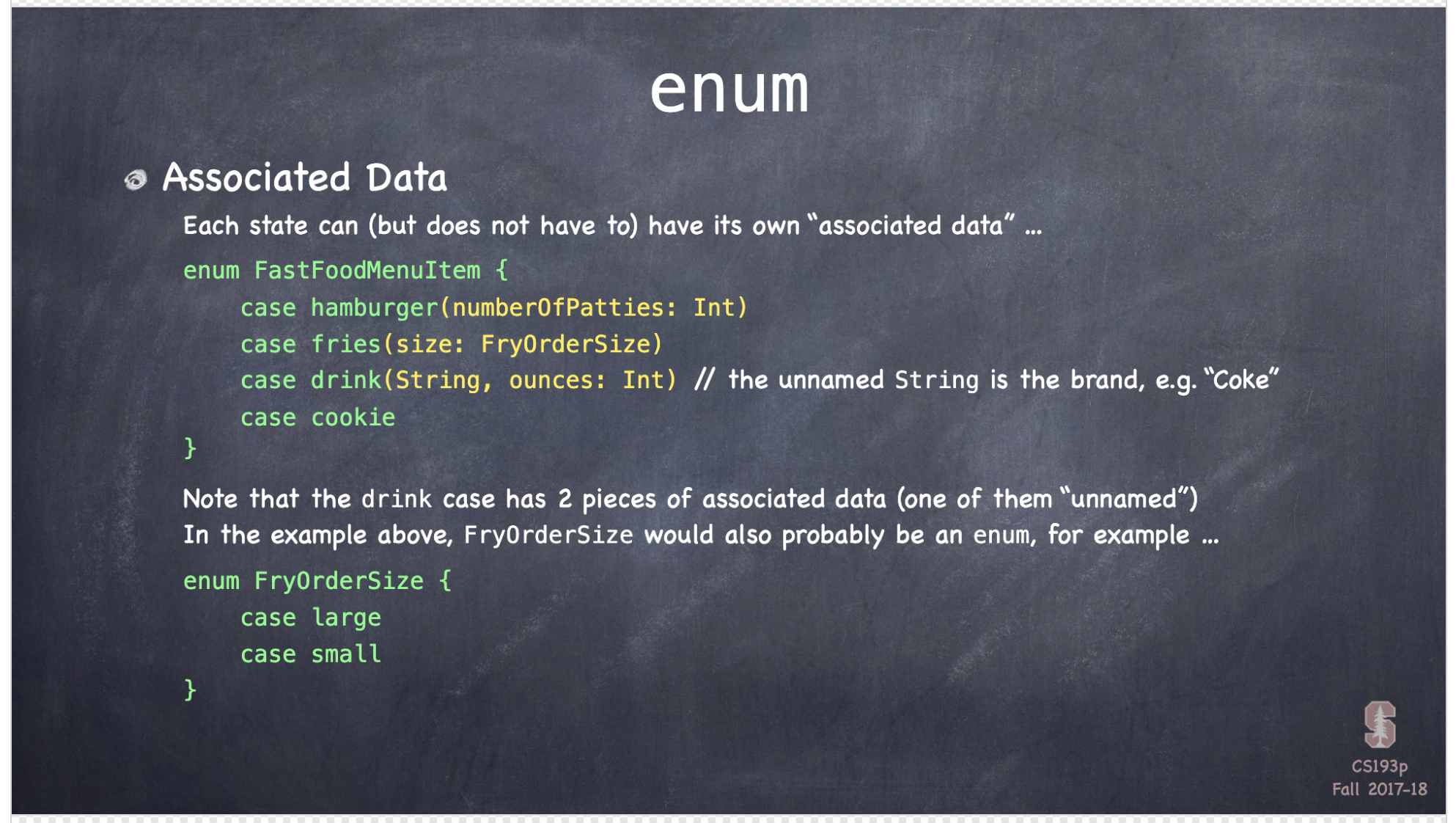 Enum with associated value