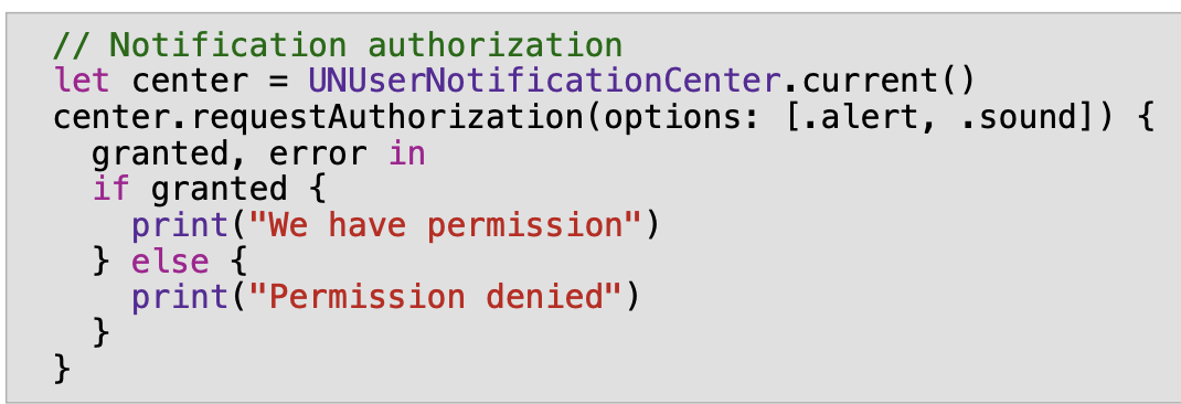 Notification authorization