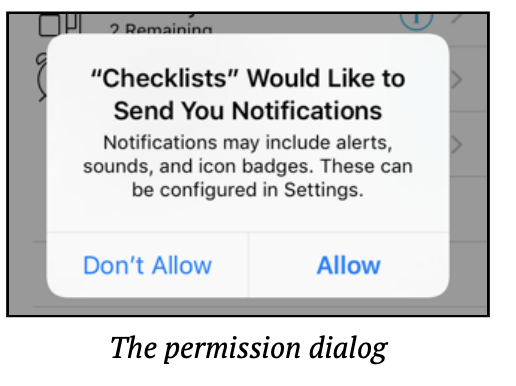 Permission dialog